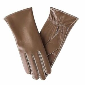 Elegant Brown Leather Gloves
